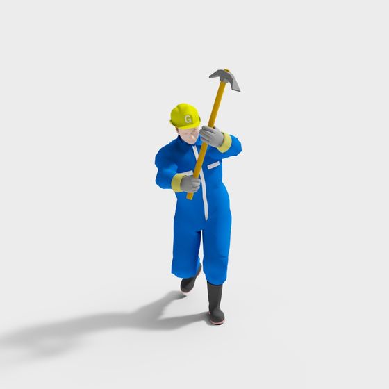 Low Poly Construction Worker 3D model