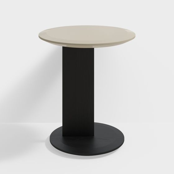 Elegant Low-Polygon Round Table 3D model for Creative Spaces