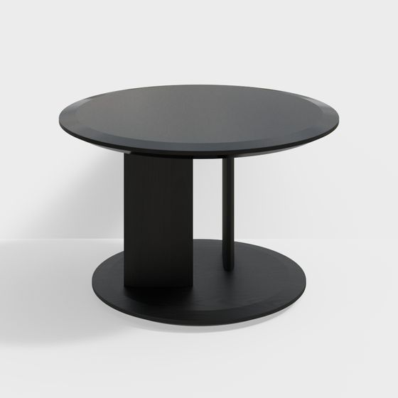 Elegant Low-Polygon Round Table 3D model for Modern Spaces