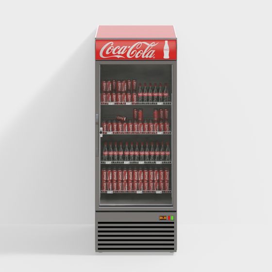 Coca-Cola Refrigerator 3D Model for Modern Retail Spaces