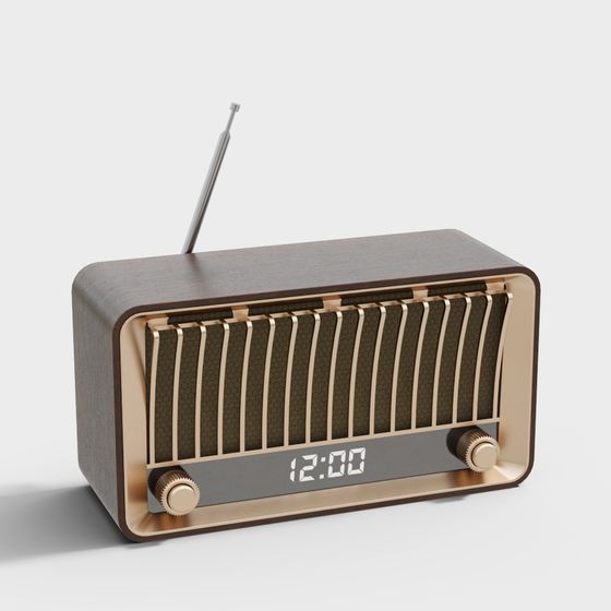 Retro Modern Low-Poly Radio 3D Model