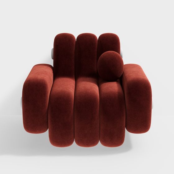 Stylish Low-Poly Red Chair 3D model