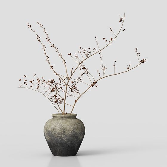 Dry Branch Vase 3D model