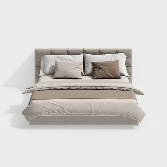 Elegant Low Poly Bed 3D model for Modern Interiors