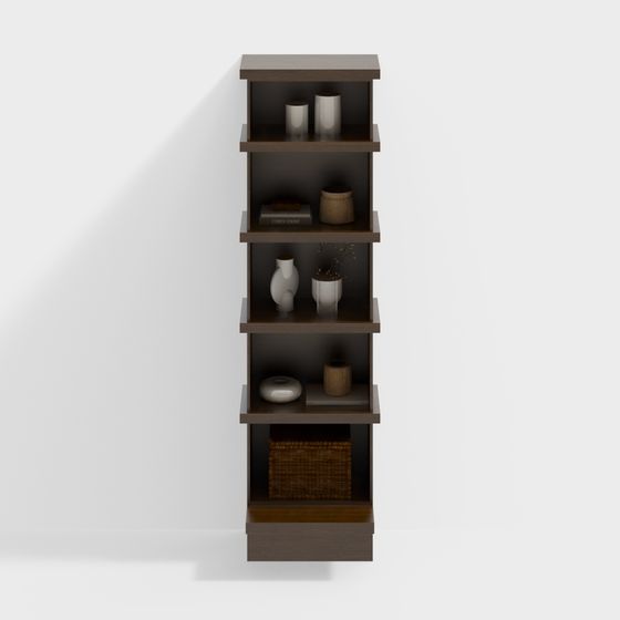 Elegant Minimalist Bookshelf 3D model