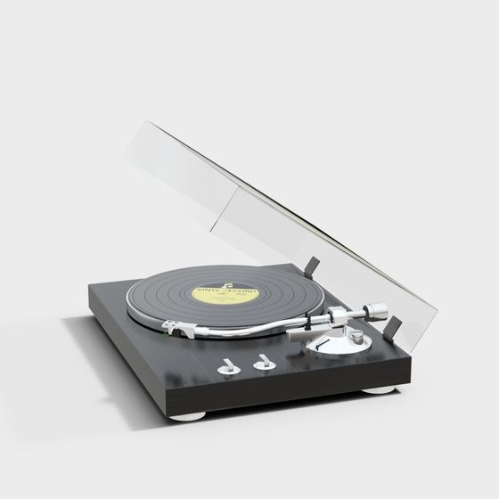 Vintage Vinyl Record Player 3D model