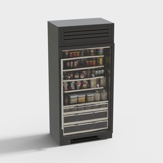Low-Poly Convenience Store Refrigerator 3D Model