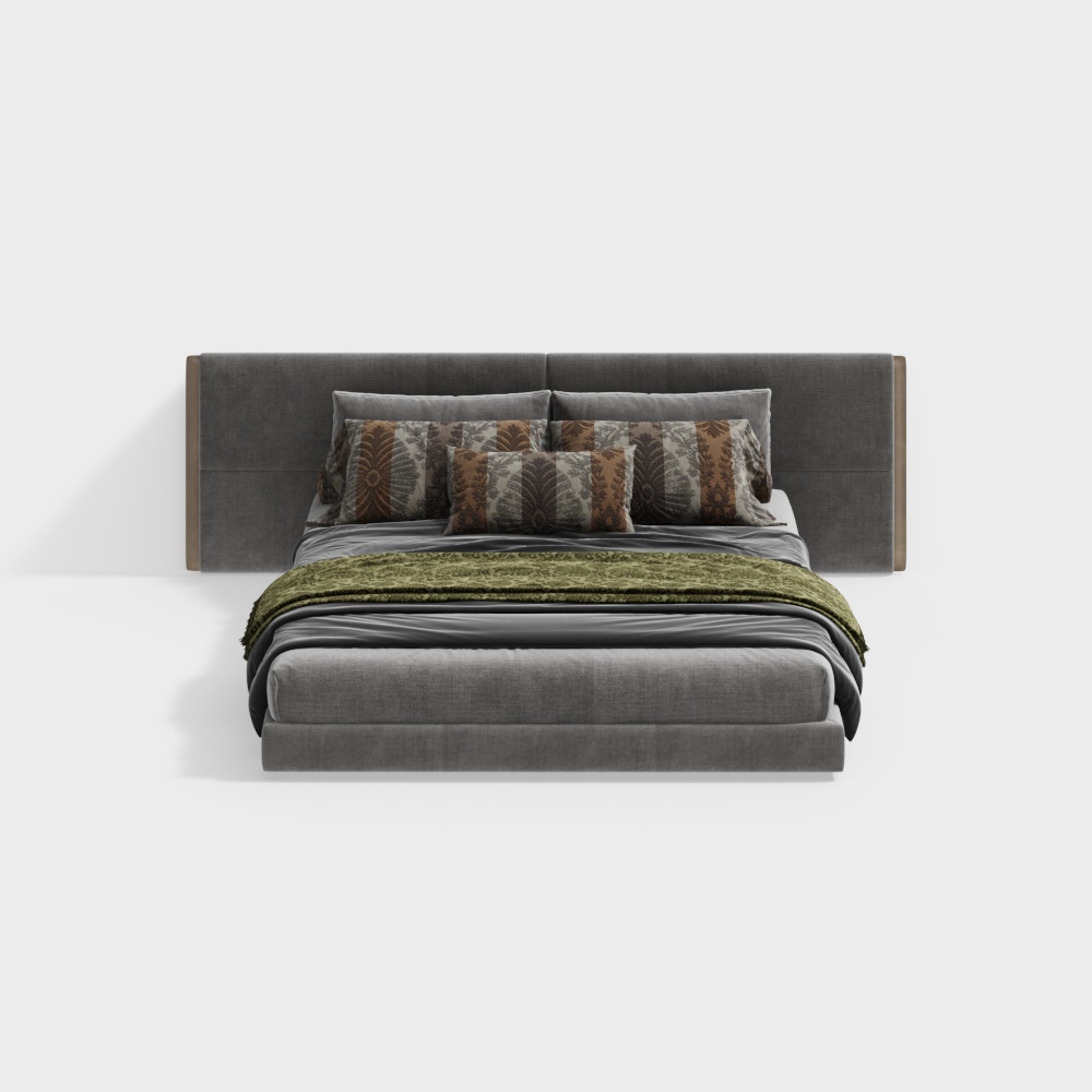 Retro Double Bed with Backrest