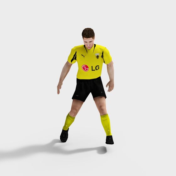 Realistic Low-Poly Soccer Player 3D model