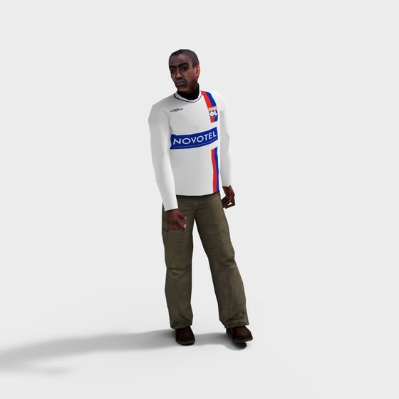 Urban Walker 3D model in Low-Poly Style
