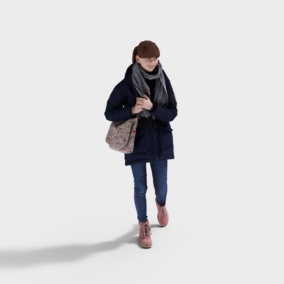 Stylish Winter Character 3D model for Creative Projects