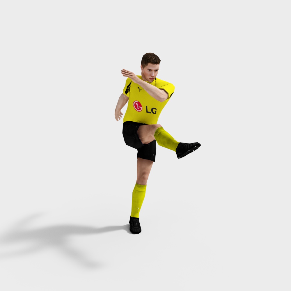 Realistic Low-Polygon Soccer Player 3D Model
