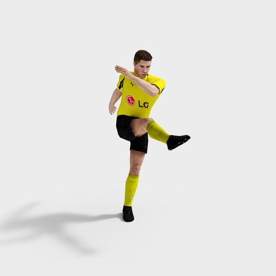 Realistic Low-Polygon Soccer Player 3D Model