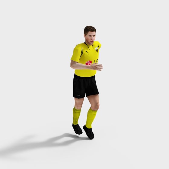 Vibrant Football Player 3D Model for Creative Projects