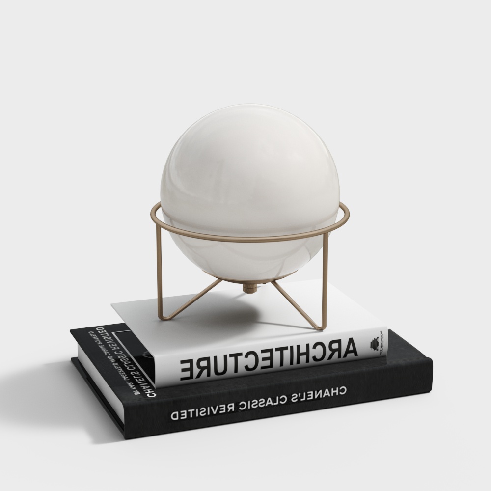 Conjunto de Lámpara de Mesa y Estantería Moderna