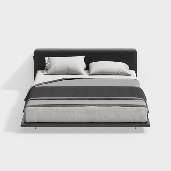 Contemporary 3D Bed Model for Cozy Interiors