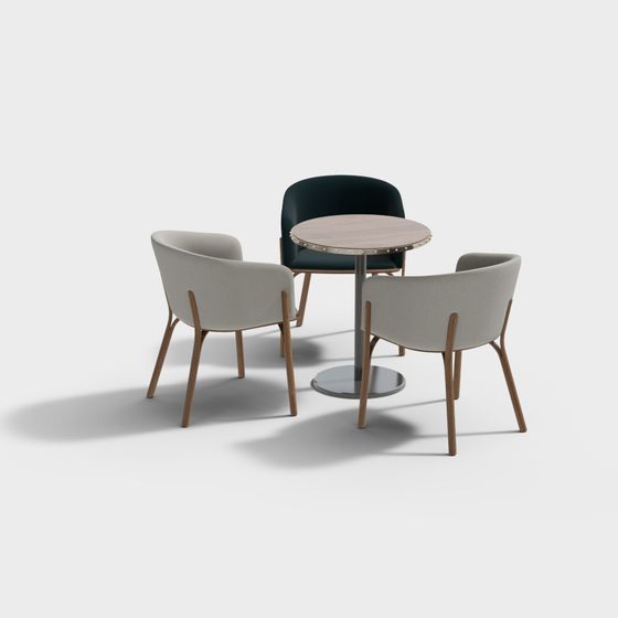 Urban Coffee Table and Chairs Set 3D model