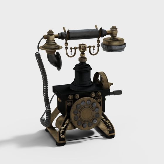 Vintage Rotary Phone 3D model