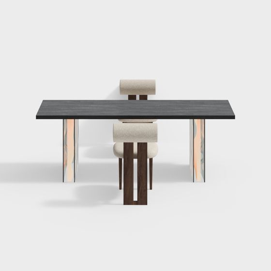 無垢材のテーブルと椅子セット