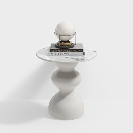 Elegant Marble Side Table 3D model