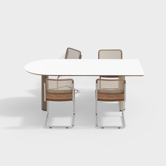 Комплект стол и стулья в минималистском японском стиле