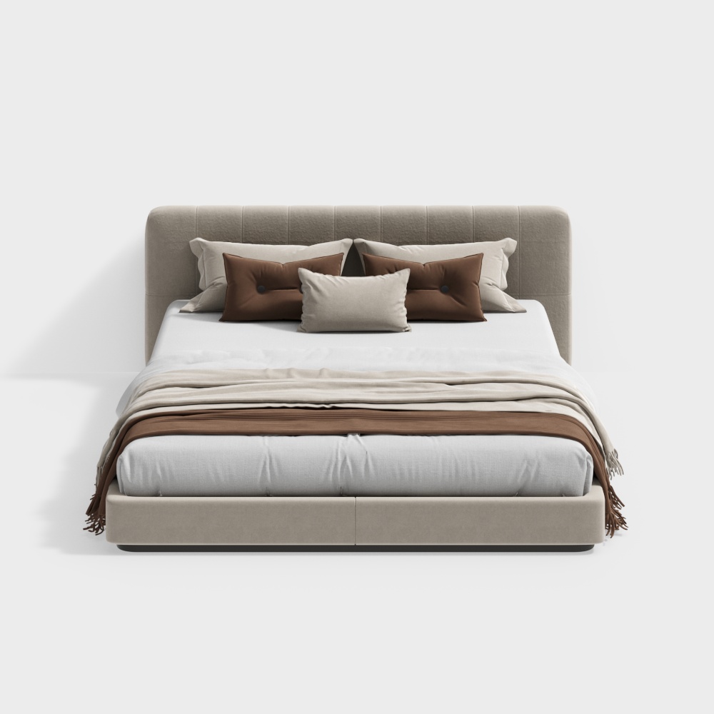 ヨーロッパスタイルのゲストルームのダブルベッド