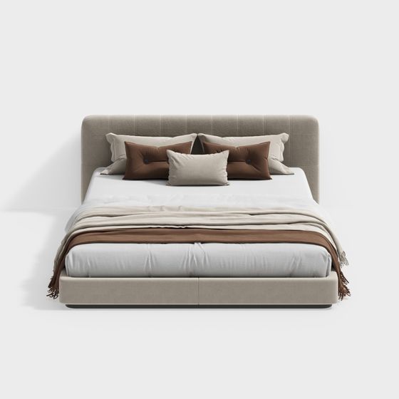 ヨーロッパスタイルのゲストルームのダブルベッド