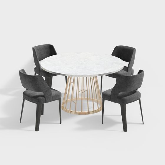 Elegant Round Table 3D model for Modern Interiors