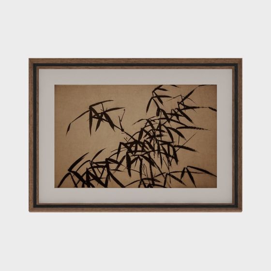 Ink Bamboo Painting Low-Poly 3D Model