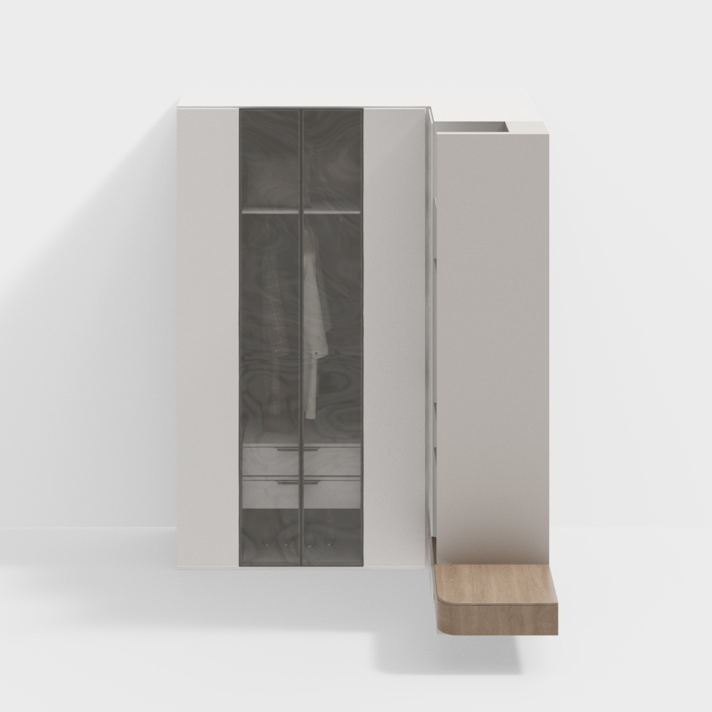 Moderne Eckschrank mit Nachttisch