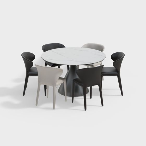 Urban Dining Table and Chair Set 3D model