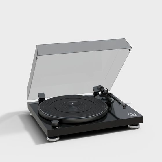 Stylish Black Turntable 3D model for Creative Projects