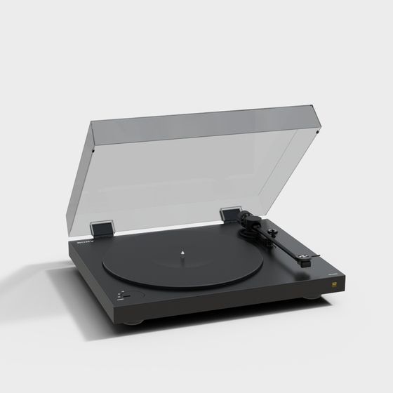 Vintage Black Vinyl Player 3D model