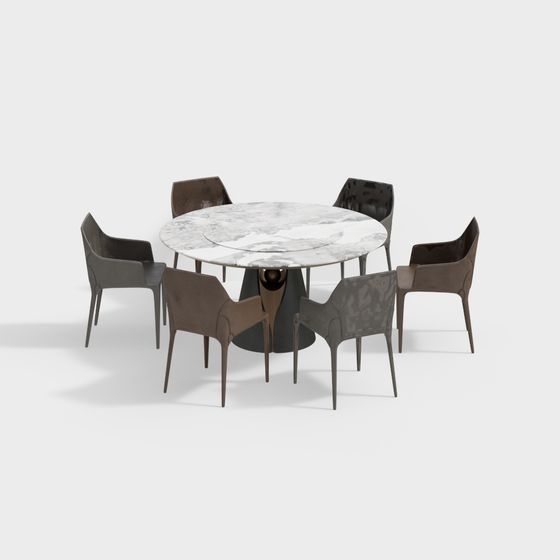 Modern Dining Table and Chair Set 3D model