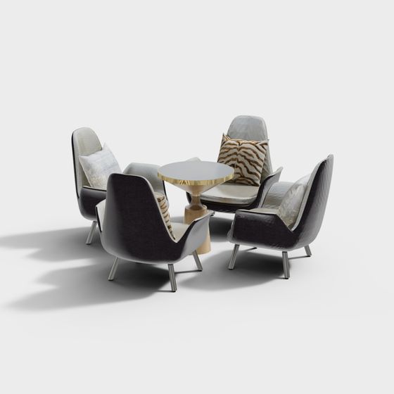 Stylish Minimalist Furniture Set 3D model