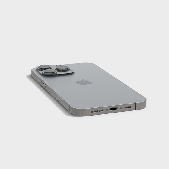 Gray Mobile Phone 3D Model