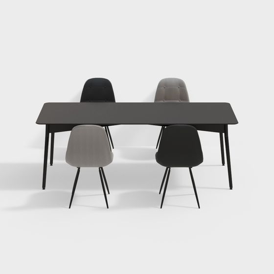 세련된 회색 식탁 및 의자 세트