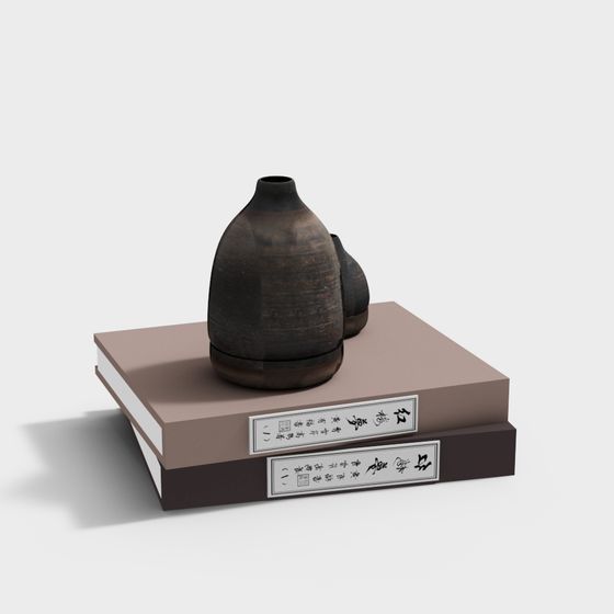 Ancient Style Bookshelf 3D model