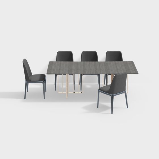 Urban Dining Table & Chair Set 3D model