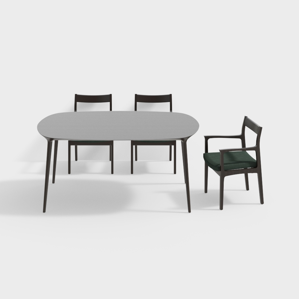Modern Scandinavian Dining Table and Chair Set