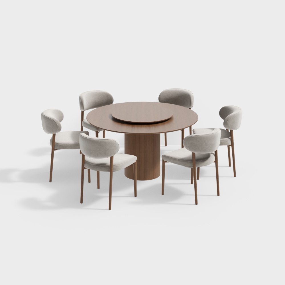 ミニマリストの日本スタイルのダイニングテーブルと椅子セット