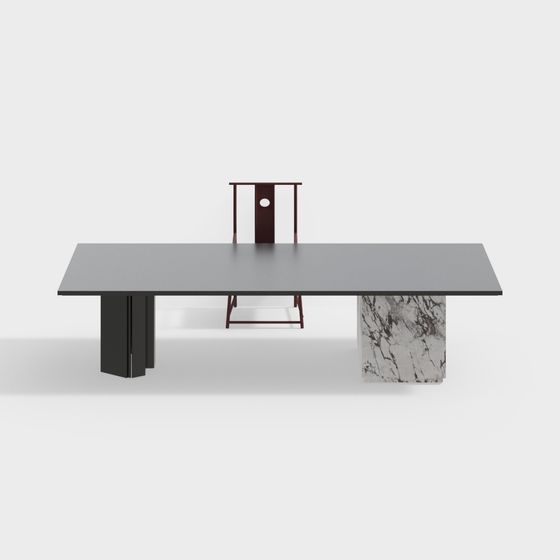 Elegant Minimalist Office Desk 3D model