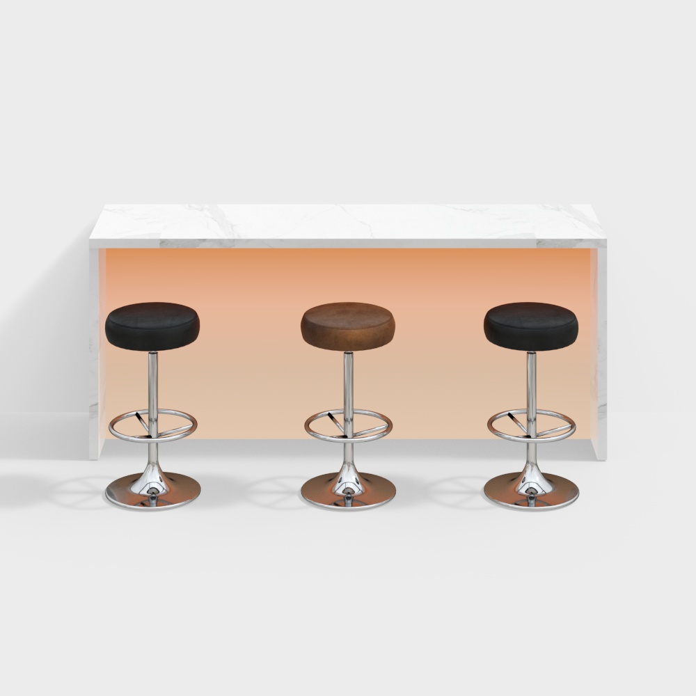 Modern Marble Bar Counter Acrylic Bar Stool Set