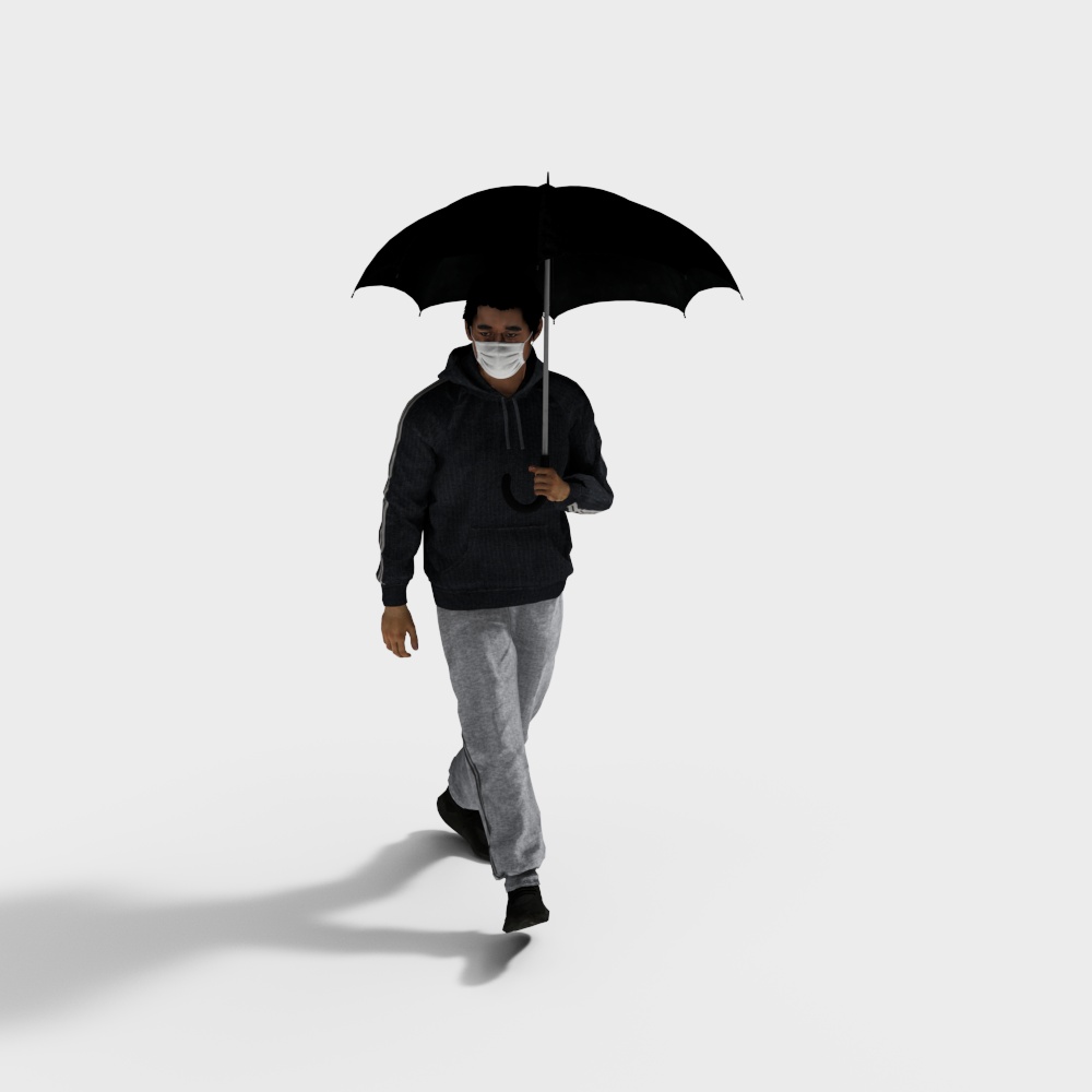 Rain Walker Modern Young Person 3D model