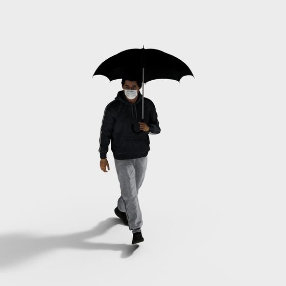Rain Walker Modern Young Person 3D model