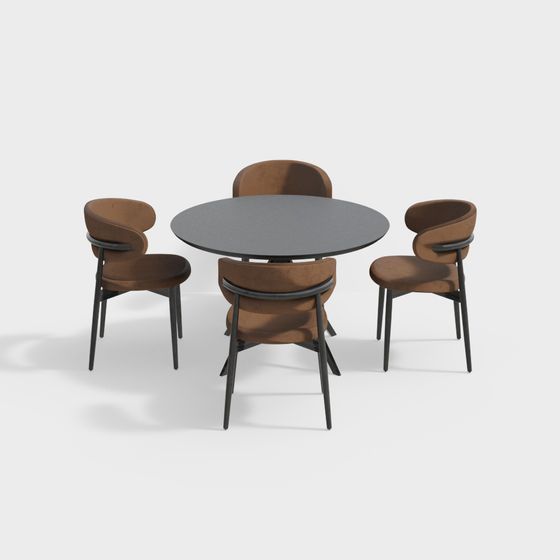 Urban Coffee Table and Chairs Set 3D model