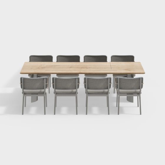 Industrial style dining table and chair set