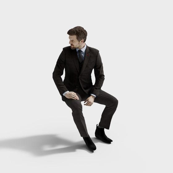 Confident Businessman 3D Model