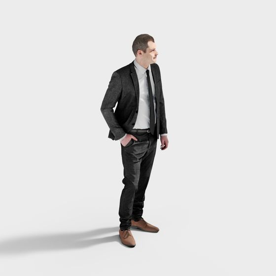 Urban Gentleman Low-Poly 3D model