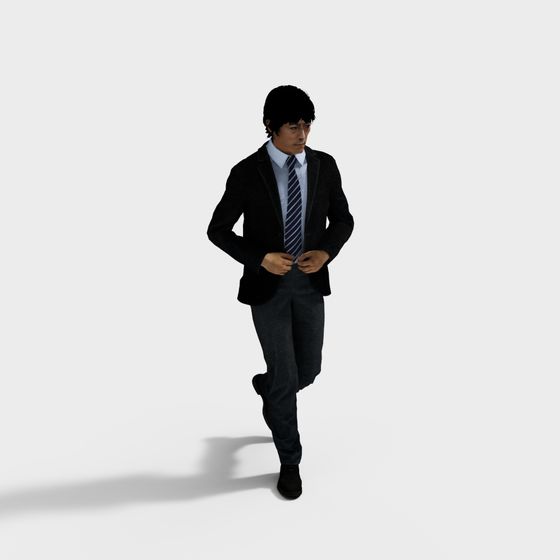 Urban Elite Low-Poly Character 3D model